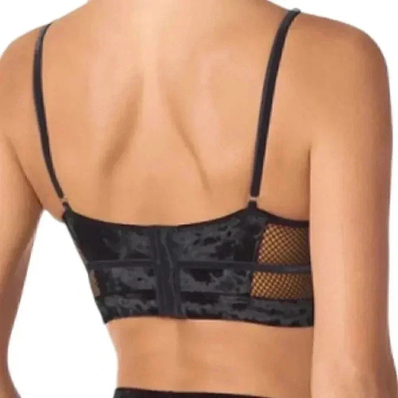 La Senza Velvet Strappy  Bralette Bra Mesh Black Size Small - Picture 2 of 12
